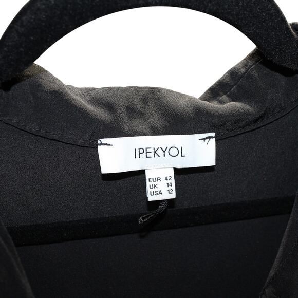 Ipekyol 100% Silk Black Button Up Blouse Size 12 - Picture 5 of 6